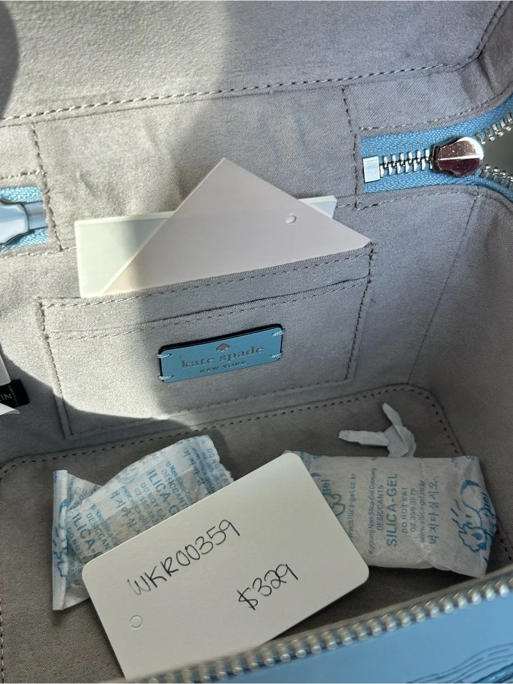 NWT Kate Spade New York Leather Stamp Prints Crossbody Travel Case Bag Aqua